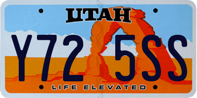 UT license plate Y725SS
