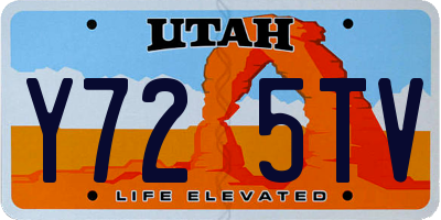 UT license plate Y725TV