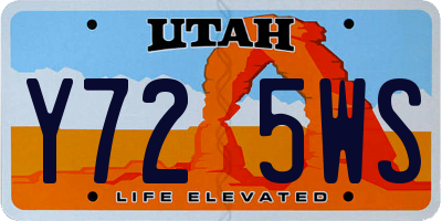 UT license plate Y725WS