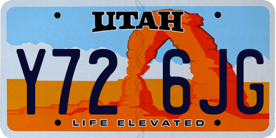 UT license plate Y726JG