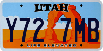 UT license plate Y727MB