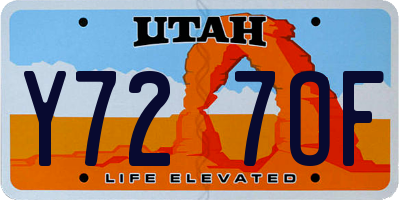 UT license plate Y727OF