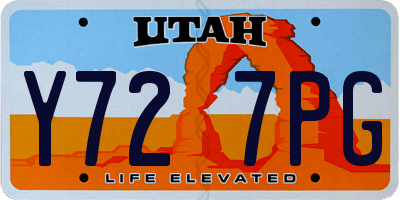 UT license plate Y727PG