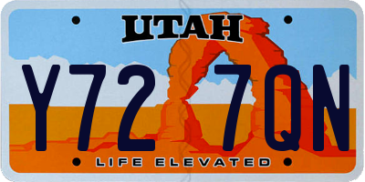 UT license plate Y727QN