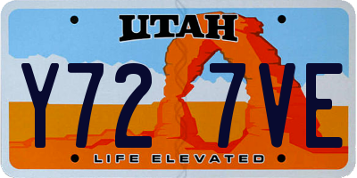 UT license plate Y727VE