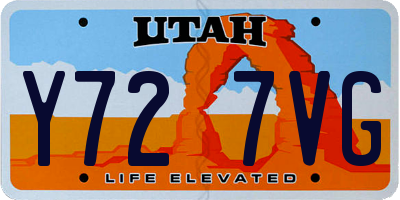 UT license plate Y727VG