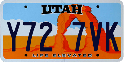UT license plate Y727VK
