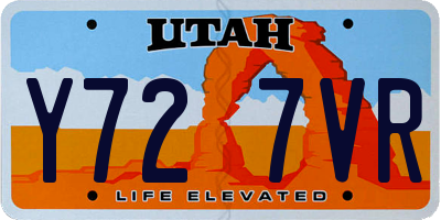 UT license plate Y727VR