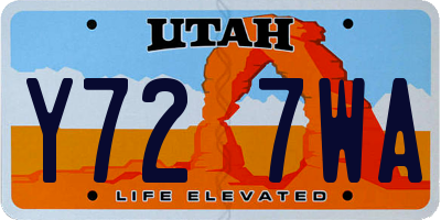 UT license plate Y727WA