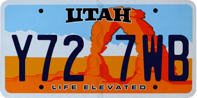 UT license plate Y727WB