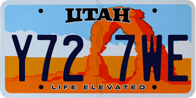 UT license plate Y727WE