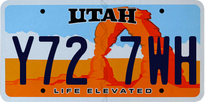 UT license plate Y727WH