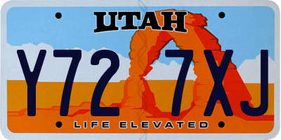 UT license plate Y727XJ