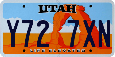 UT license plate Y727XN