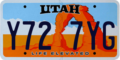 UT license plate Y727YG