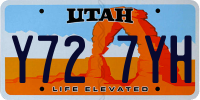 UT license plate Y727YH