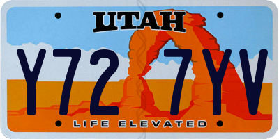 UT license plate Y727YV