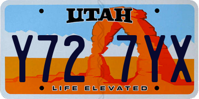 UT license plate Y727YX