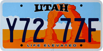 UT license plate Y727ZF