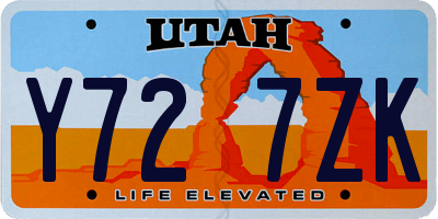 UT license plate Y727ZK