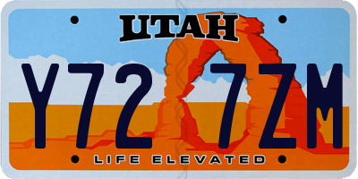 UT license plate Y727ZM