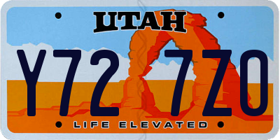 UT license plate Y727ZO