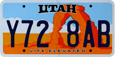 UT license plate Y728AB