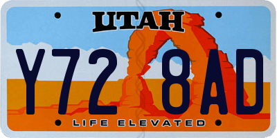 UT license plate Y728AD