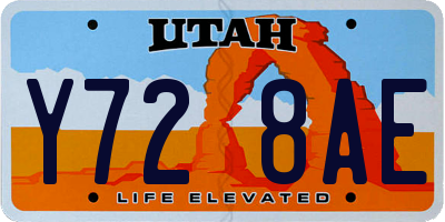 UT license plate Y728AE