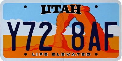 UT license plate Y728AF