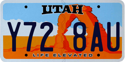 UT license plate Y728AU