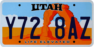 UT license plate Y728AZ