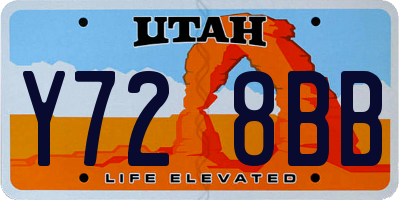 UT license plate Y728BB