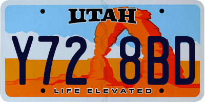 UT license plate Y728BD