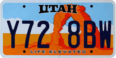 UT license plate Y728BW