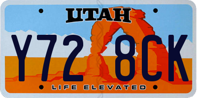 UT license plate Y728CK