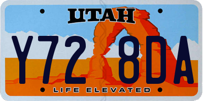 UT license plate Y728DA