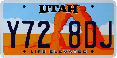 UT license plate Y728DJ
