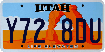 UT license plate Y728DU