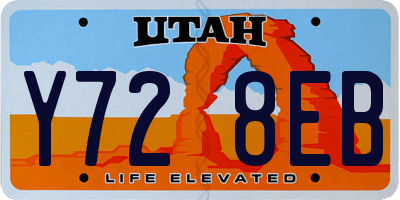 UT license plate Y728EB