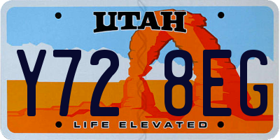 UT license plate Y728EG