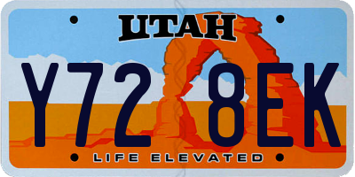 UT license plate Y728EK