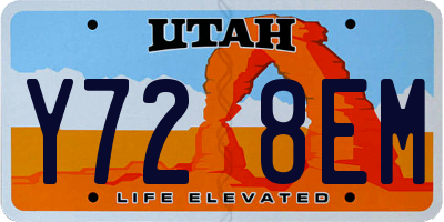 UT license plate Y728EM