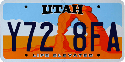 UT license plate Y728FA