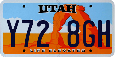 UT license plate Y728GH