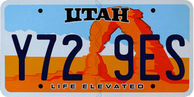 UT license plate Y729ES