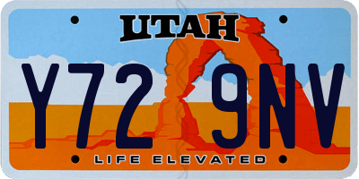 UT license plate Y729NV