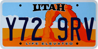 UT license plate Y729RV