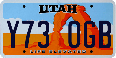 UT license plate Y730GB