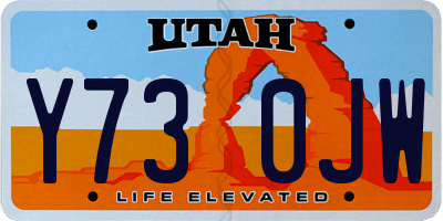 UT license plate Y730JW